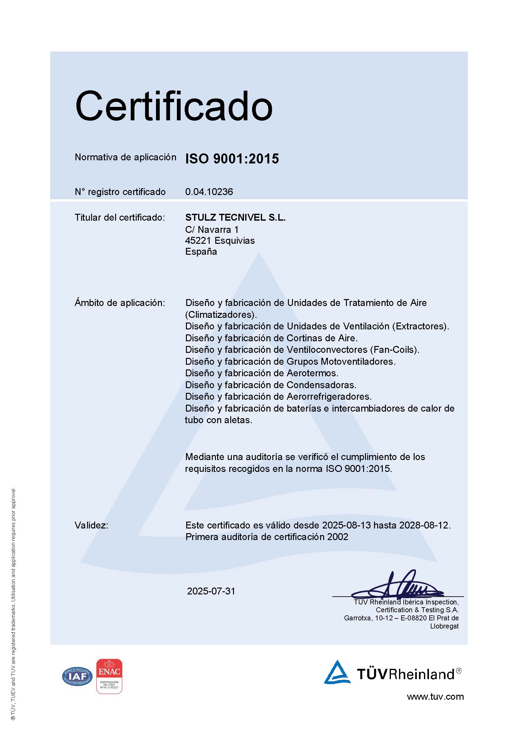 Certificado ISO 9001